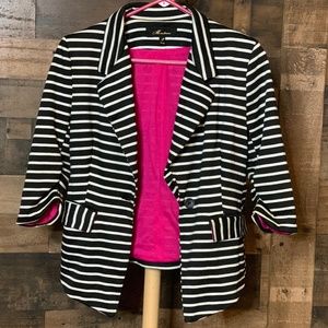 Black/White Striped Blazer